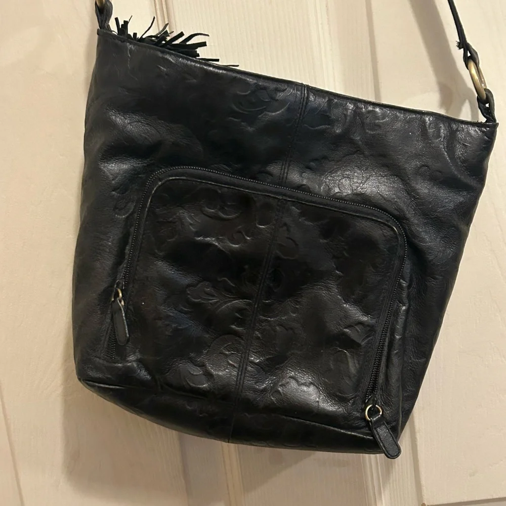 St. John’s Bay-Embossed Leather shoulder bag